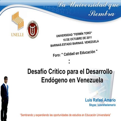  Presentación calidad en educación pfevea unellez. uft barinas