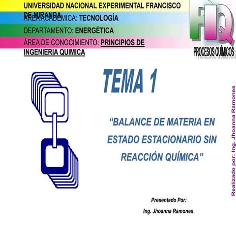 Balance de Materia sin reacción química