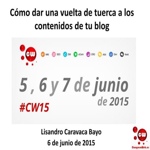 Lisandro Caravaca en Congreso Web Zaragoza 2015