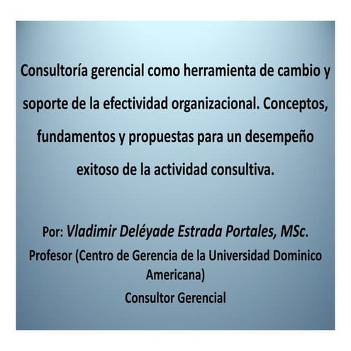 Presentación Consultoría Gerencial Congreso Internacional Psicología