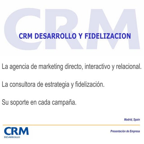 Presentación CRM Desarrollo 2016