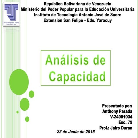 Analisis de Capacidad 