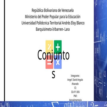Presentación deconjuntos , operaciones de conjuntos