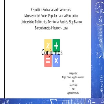 Presentación de matemáticas operaciones de conjuntos