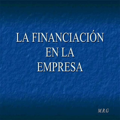 Presentación de  financiación