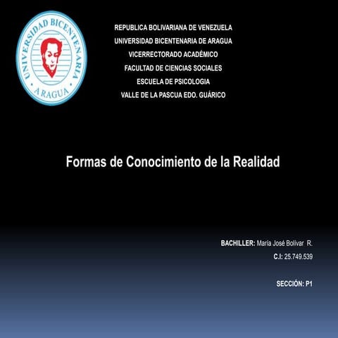 Formas de Conocimiento de la Realidad | PPTX