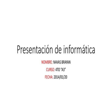 Presentación de informática