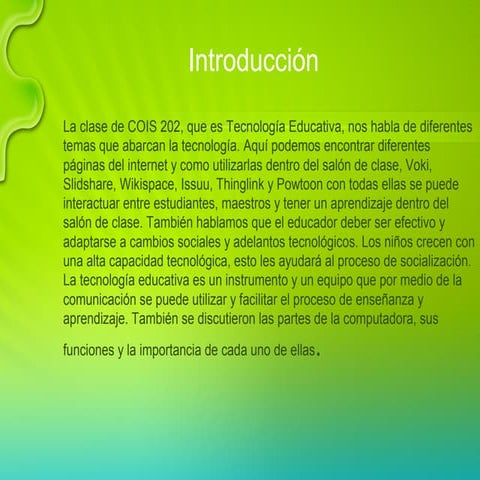 Presentación de introducción cois 202