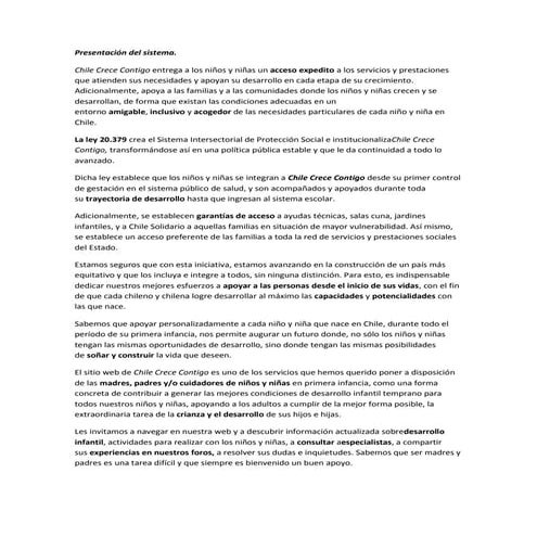 Presentación del sistema 