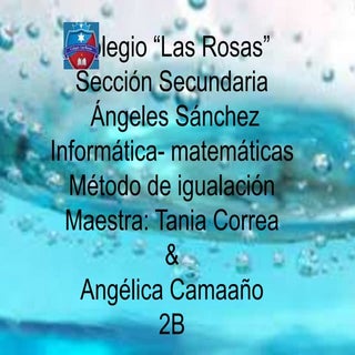 método de igualación 