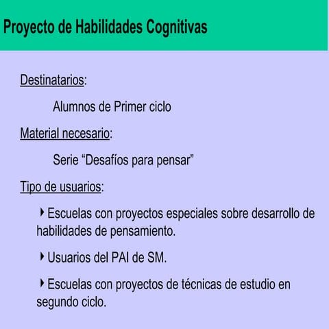 Presentación de proyectos