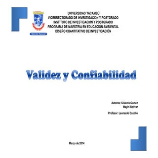 Presentación de Validez y Confiabil...