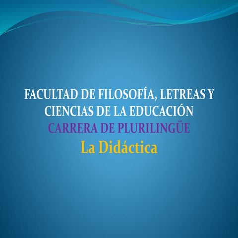 Generalidades Didáctica