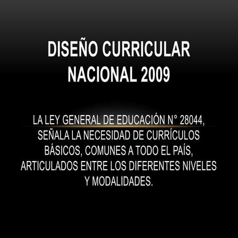 Presentación Diseño Curricular nacion 2009
