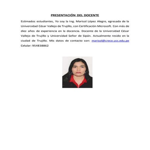 Presentación docente