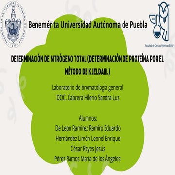 DETERMINACIÓN DE NITRÓGENO TOTAL Bromatologia | PDF