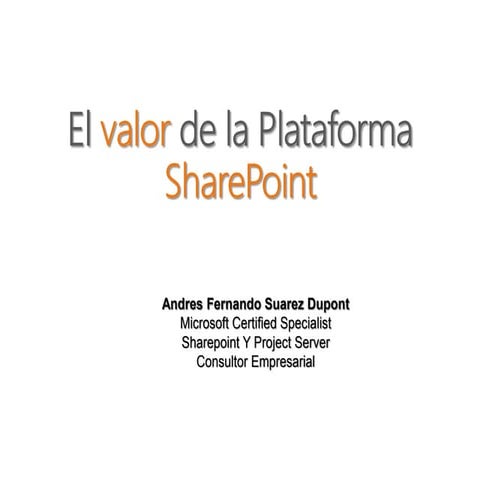 El Valor de La Plataforma Sharepoint