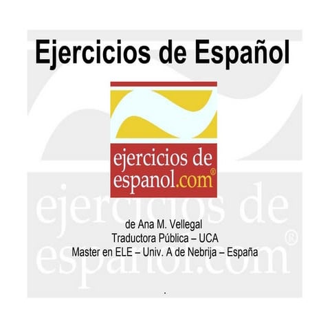 Presentación Ejercicios de Español Slideshare | PPT