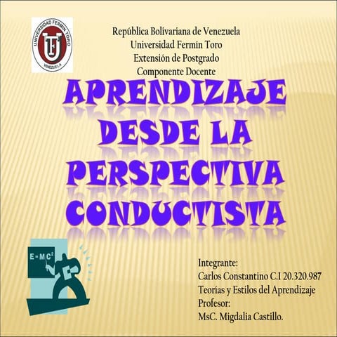 Presentación Aprendizaje desde la Perspectiva Conductista