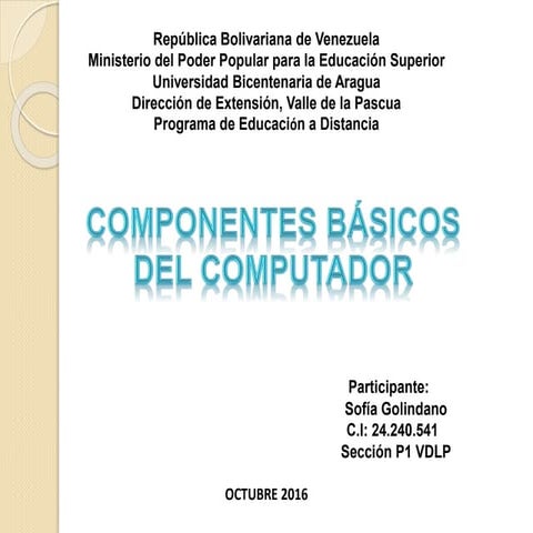 Componentes Básicos del Computador
