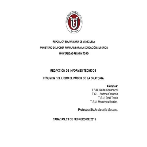 Presentación el Poder de la Oratoria