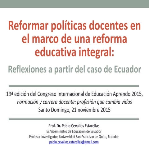 Experiencias destacadas de Sistemas de Carrera Docente