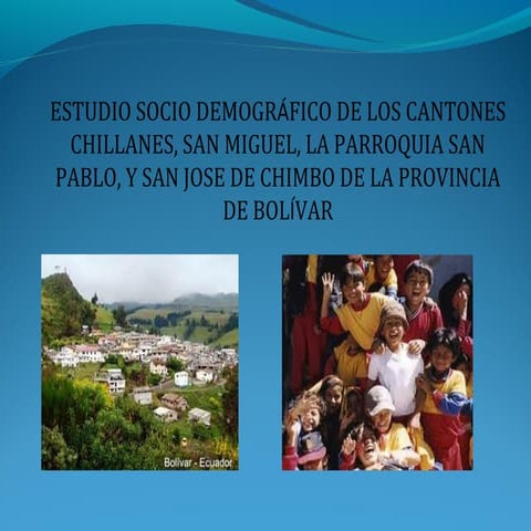 Presentación estudio sociodemografico bolivar