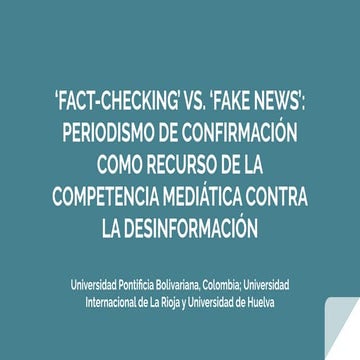 CCC Periodismo | Clase 4 (sábado 10/05): Fake News