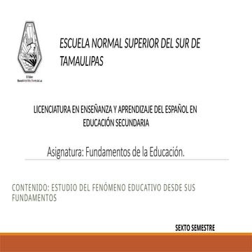 El Fenómeno Educativo, una mirada acerca de la importancia de como considerar...