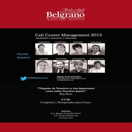 Resumen Ejecutivo Call Center Management‏ | Universidad de Belgrano