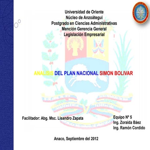 Presentación final plan nacional simón bolívar