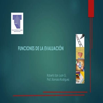 Presentación funciones de la evaluación actividad 3