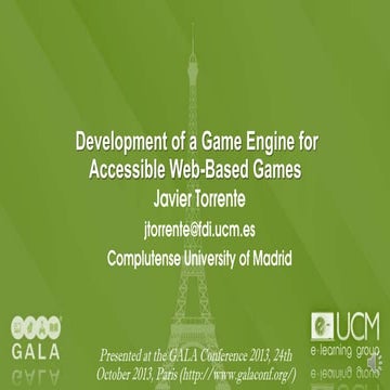 Presentation on accessibility in eAdventure at the GALA Conference 2013, 24th...