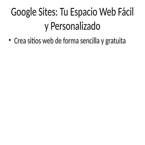 Presentación con Google Sites para principiantes | PPTX