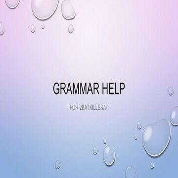 Presentación grammar help