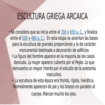 Presentación griega arcaica