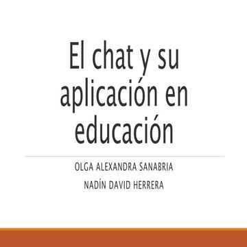 El chat y la Educacion