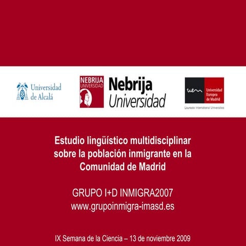 Presentación del Grupo INMIGRA i+d | PPT