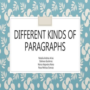 Different kinds of paragraphs