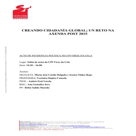 Presentación incidencia politica cpi virxe da cela