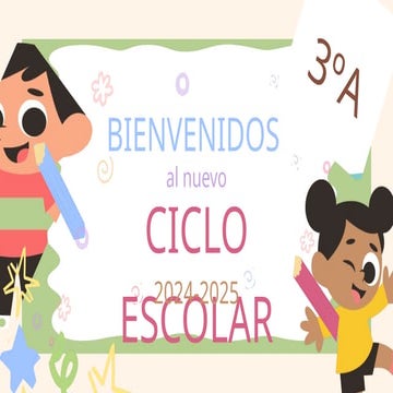 Presentación inicio de clases forma de trabajar ilustrada colorida beige y ve...