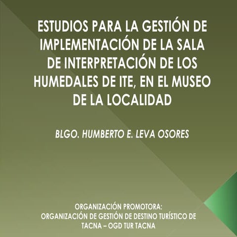 Estudios para la Gestión de Implementación de la Sala de Interpretación de lo...