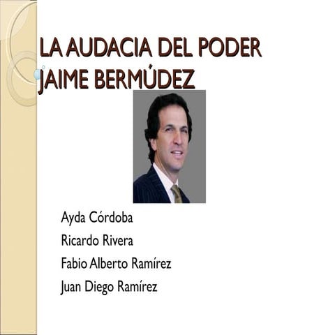 Presentación la audacia del poder