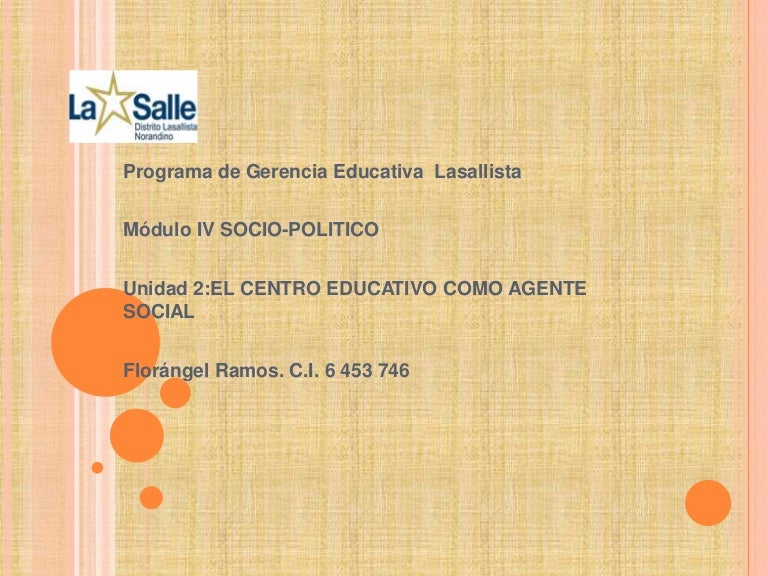 Presentación la escuela como agente social Presentación la escuela como agente social