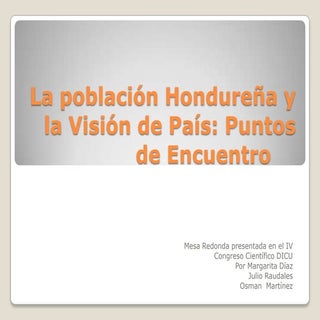 Presentación la población hondureña...