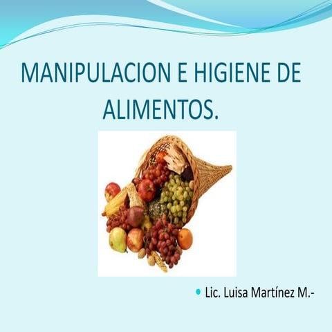 Presentación manipulacion de alimentos  conceptos