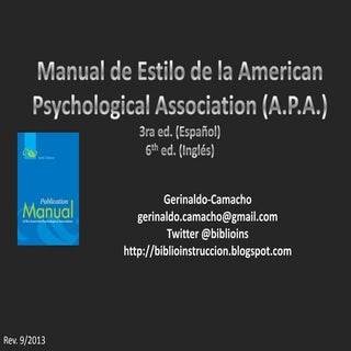 Presentación Manual APA sexta edición