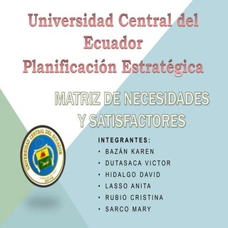 Matriz de Necesidades y Satisfactores 