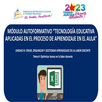 Presentación Módulo Autoformativo Tema 4 Optimizar tareas en la labor docente...