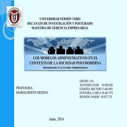 Presentación modelos administrativos 15 a